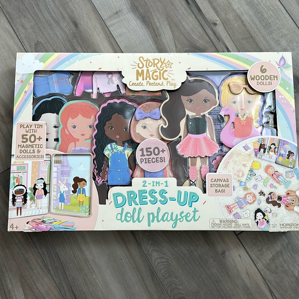 NIB Story Magic 2-1 Dress Up Doll Playset